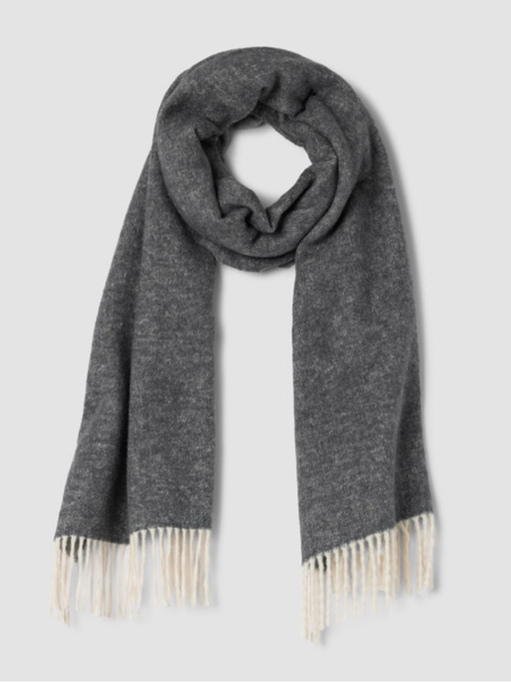NWT Eileen Fisher Brushed Cotton Cashmere Scarf Ash Gray